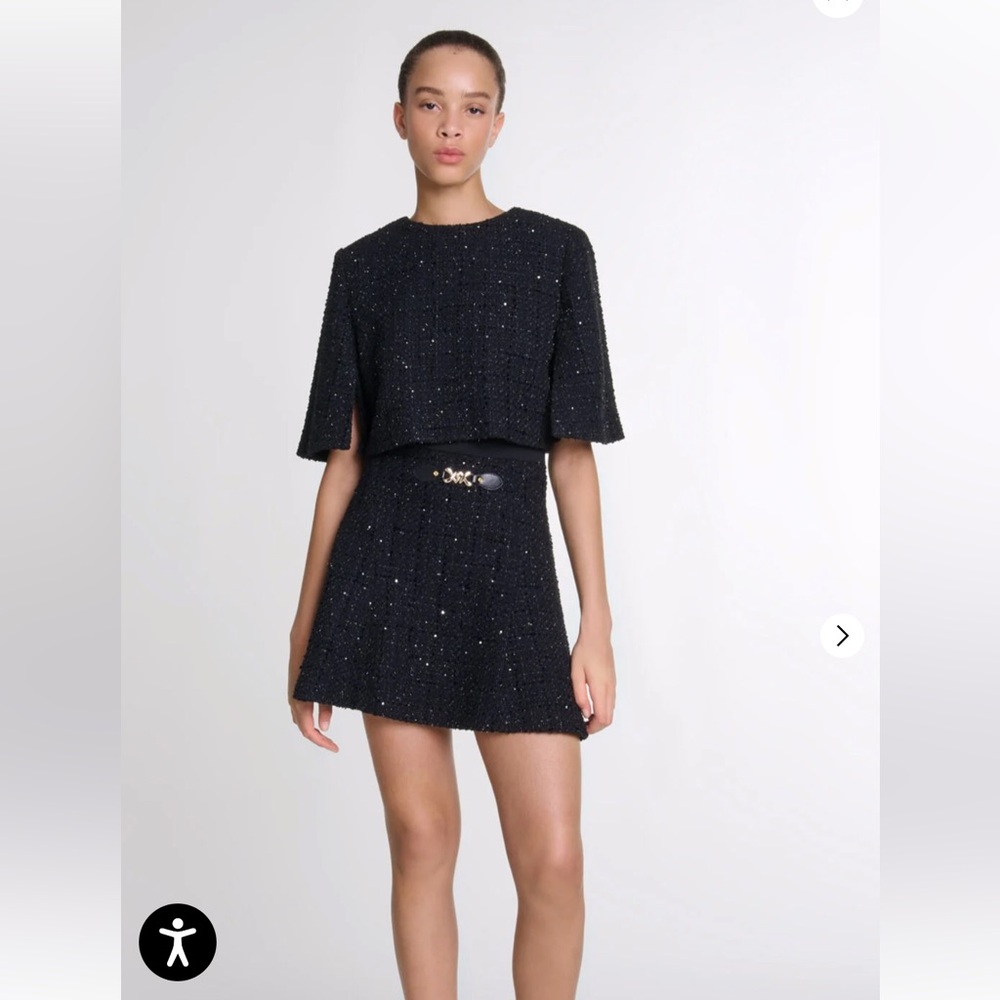 Maje NWT Black Tweed Dress